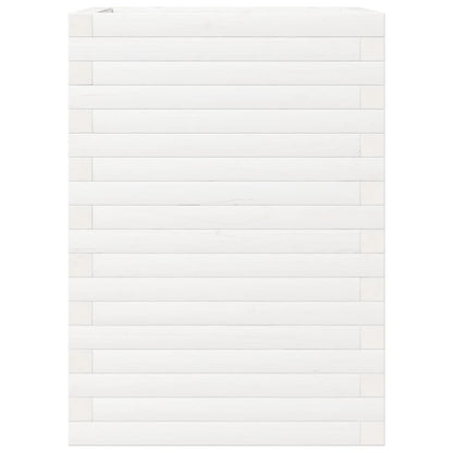 Fioriera da Giardino Bianca 50x50x68,5cm Legno Massello di Pino
