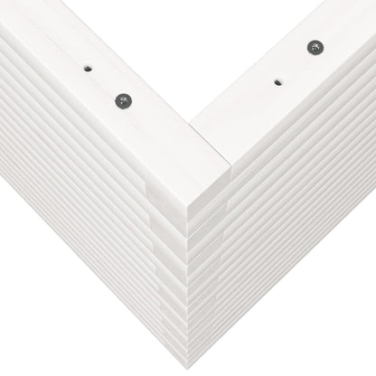 Fioriera da Giardino Bianca 50x50x68,5cm Legno Massello di Pino
