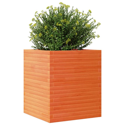 Fioriera Giardino Marrone Cera 60x60x68,5cm Legno Massello Pino