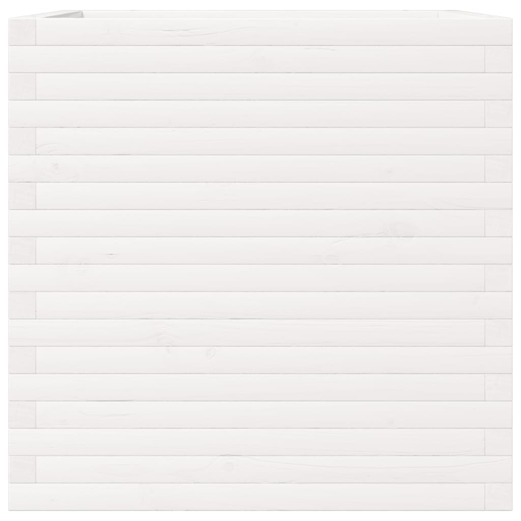 Fioriera da Giardino Bianca 70x70x68,5cm Legno Massello di Pino - homemem39