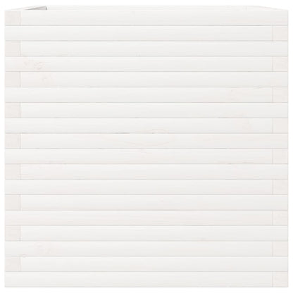 Fioriera da Giardino Bianca 70x70x68,5cm Legno Massello di Pino