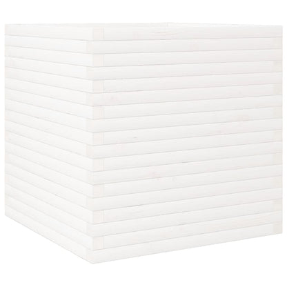 Fioriera da Giardino Bianca 70x70x68,5cm Legno Massello di Pino