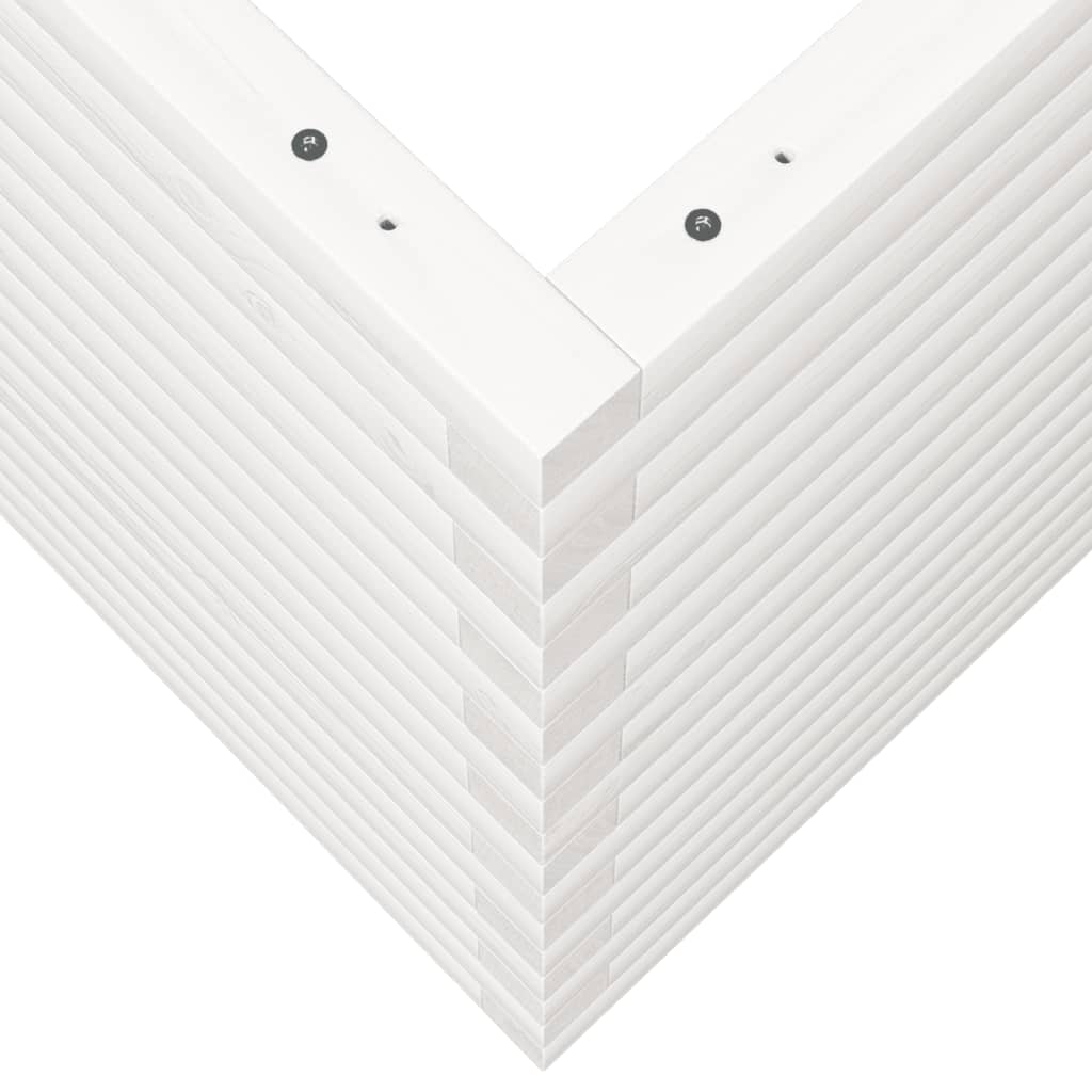 Fioriera da Giardino Bianca 70x70x68,5cm Legno Massello di Pino - homemem39