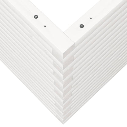 Fioriera da Giardino Bianca 70x70x68,5cm Legno Massello di Pino