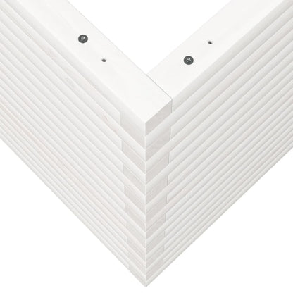 Fioriera da Giardino Bianca 80x80x68,5cm Legno Massello di Pino - homemem39