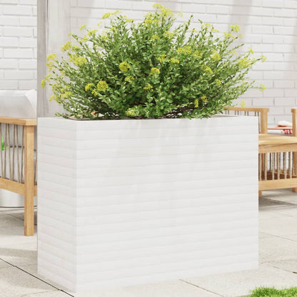 White Garden Planter 90x40x68.5cm Solid Pine Wood