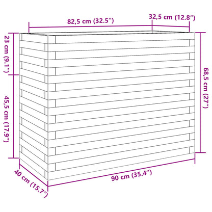 Fioriera da Giardino 90x40x68,5 cm in Legno di Pino Impregnato