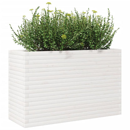 Fioriera da Giardino Bianca 110x40x68,5 cm Legno Massello Pino