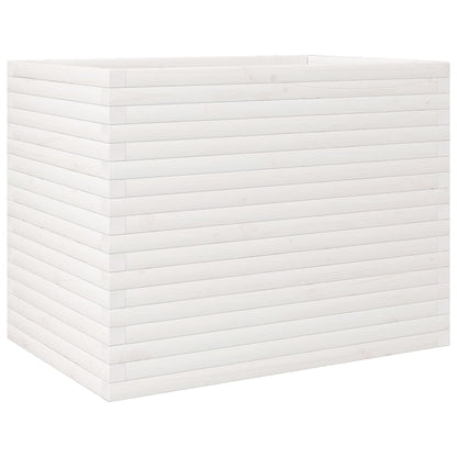 Fioriera da Giardino Bianca 90x60x68,5cm Legno Massello di Pino