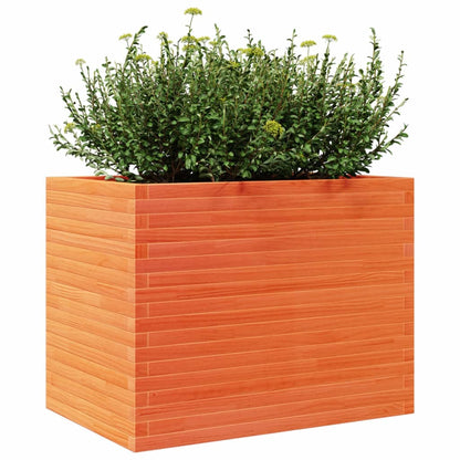 Brown Wax Garden Planter 90x60x68.5cm Solid Pine Wood