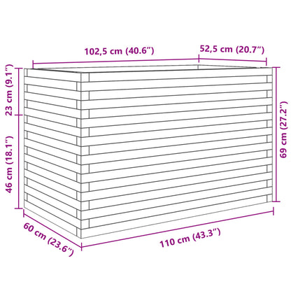Fioriera da Giardino 110x60x68,5 cm Legno Massello Di Douglas - homemem39