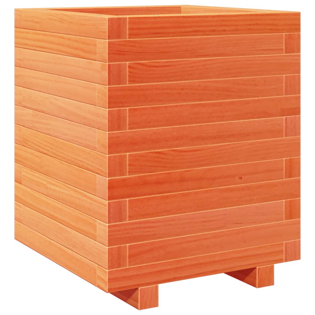 Fioriera Giardino Marrone Cera 40x40x49,5cm Legno Massello Pino