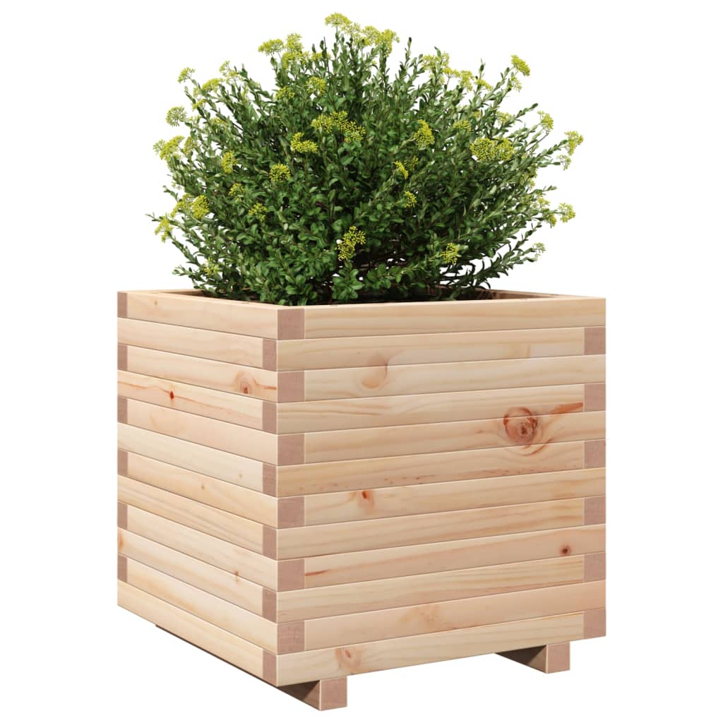 Garden planter 50x50x49.5 cm in solid pine wood