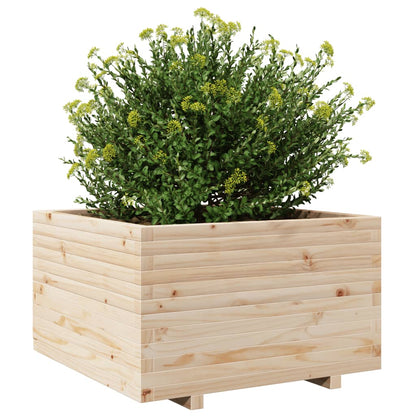 Garden planter 80x80x49.5 cm in solid pine wood
