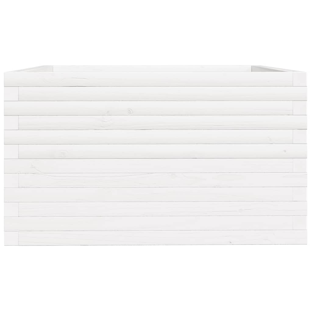 Fioriera da Giardino Bianca 80x80x49,5cm Legno Massello di Pino - homemem39