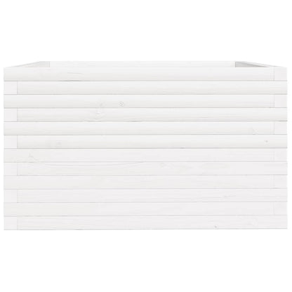 Fioriera da Giardino Bianca 80x80x49,5cm Legno Massello di Pino - homemem39