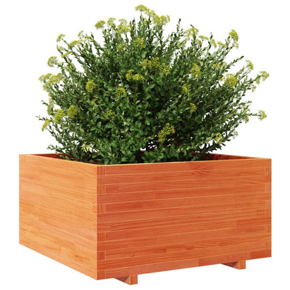 Brown Wax Garden Planter 90x90x49.5cm Solid Pine Wood