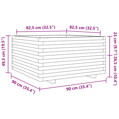 Fioriera da Giardino 90x90x49,5 cm in Legno Massello di Douglas - homemem39