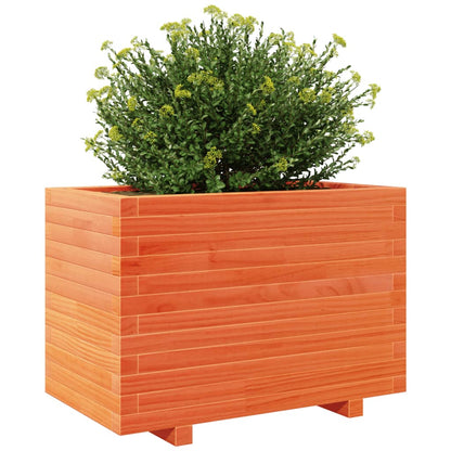 Brown Wax Garden Planter 70x40x49.5cm Solid Pine Wood