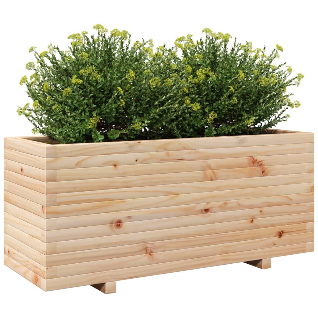 Fioriera da Giardino 110x40x49,5 cm in Legno Massello di Pino