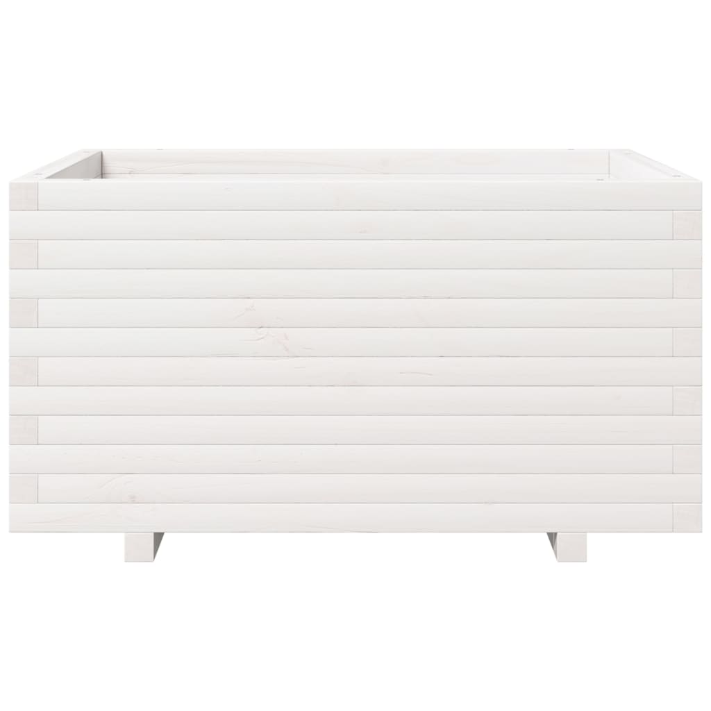 Fioriera da Giardino Bianca 90x60x49,5cm Legno Massello di Pino - homemem39