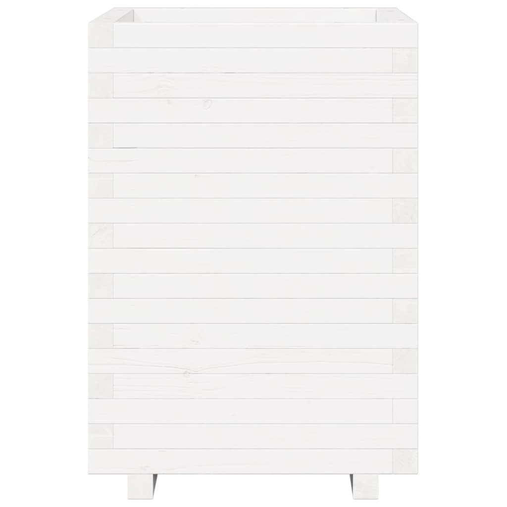 Fioriera da Giardino Bianca 50x50x72,5cm Legno Massello di Pino - homemem39