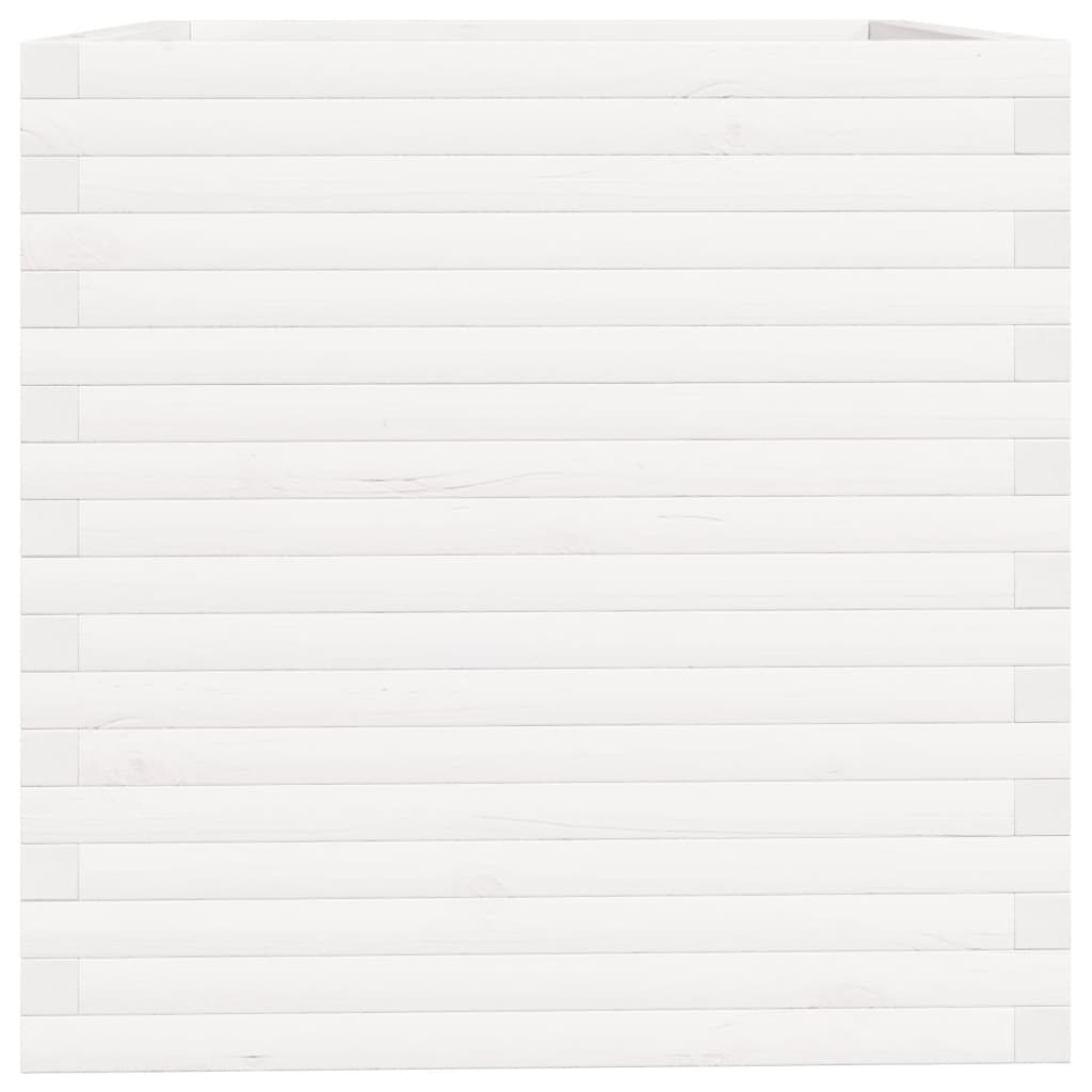 Fioriera da Giardino Bianca 70x70x72,5cm Legno Massello di Pino - homemem39