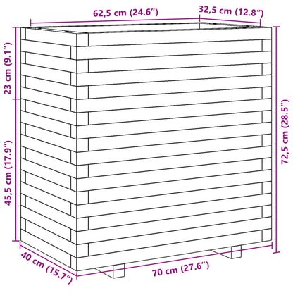 Fioriera da Giardino 70x40x72,5 cm in Legno Massello di Pino