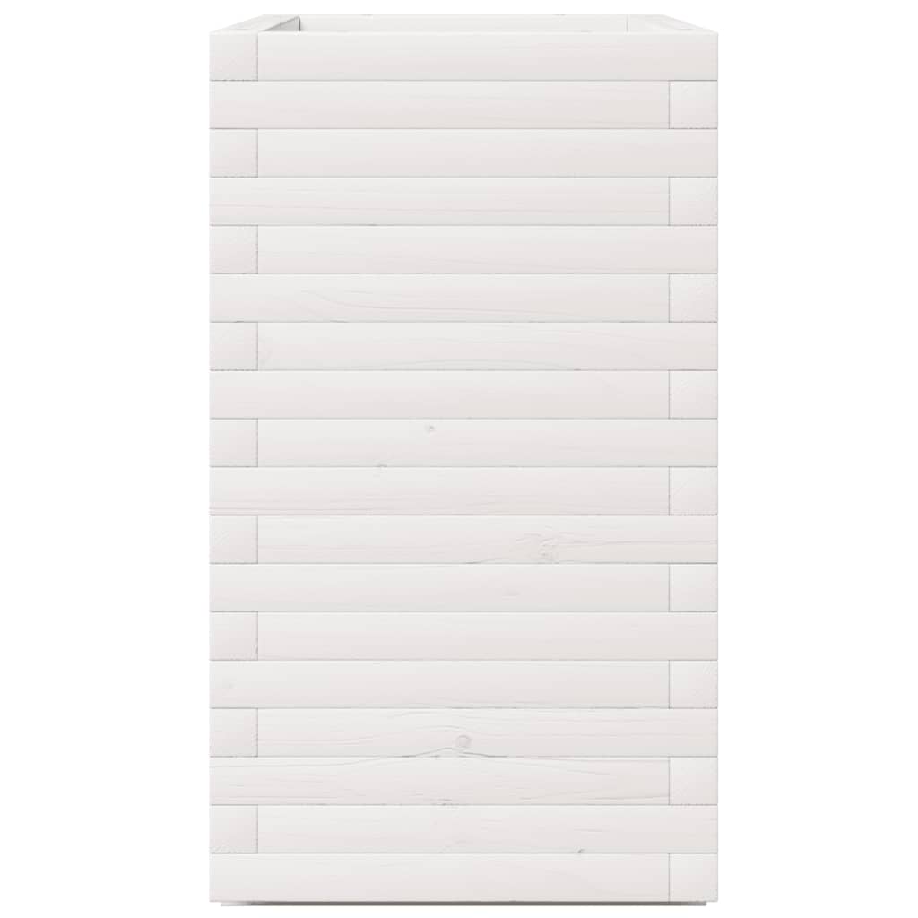 Fioriera da Giardino Bianca 70x40x72,5cm Legno Massello di Pino - homemem39