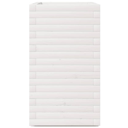Fioriera da Giardino Bianca 70x40x72,5cm Legno Massello di Pino - homemem39