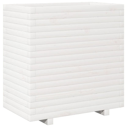 Fioriera da Giardino Bianca 70x40x72,5cm Legno Massello di Pino - homemem39