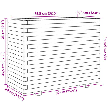 Fioriera da Giardino 90x40x72,5 cm in Legno di Pino Impregnato