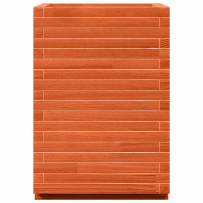 Fioriera Giardino Marrone Cera 50x50x72 cm Legno Massello Pino