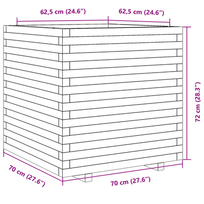 Fioriera da Giardino 70x70x72 cm in Legno Massello di Pino