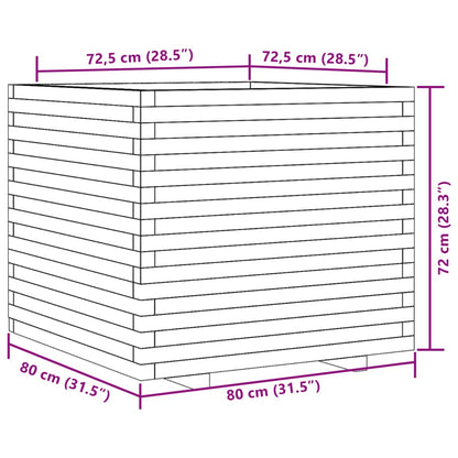 Fioriera da Giardino 80x80x72 cm in Legno Massello di Pino