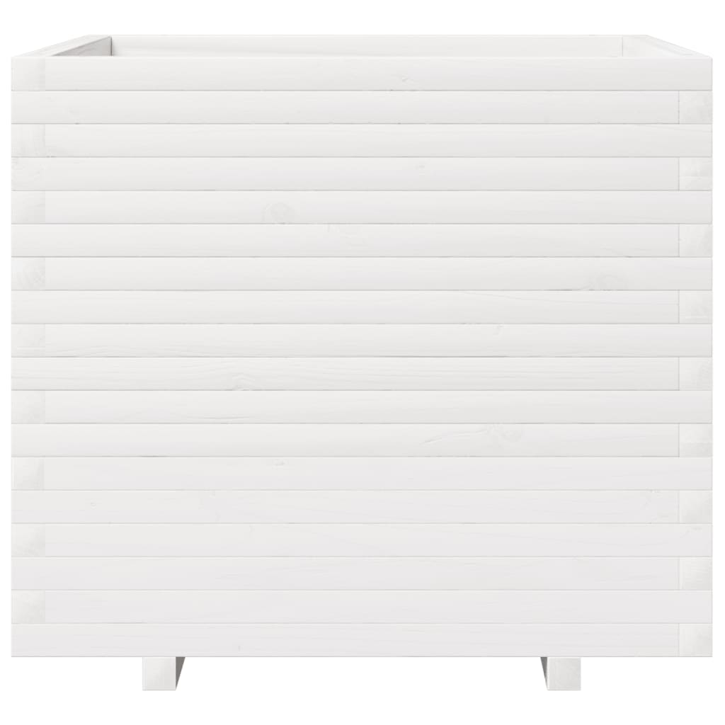 Fioriera da Giardino Bianca 80x80x72 cm Legno Massello di Pino - homemem39