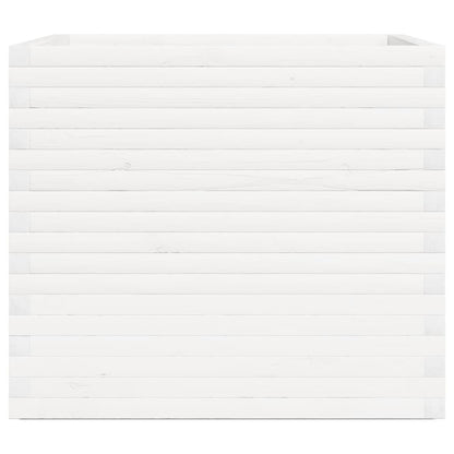 Fioriera da Giardino Bianca 80x80x72 cm Legno Massello di Pino - homemem39