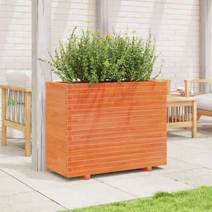 Brown Wax Garden Planter 90x40x72 cm Solid Pine Wood