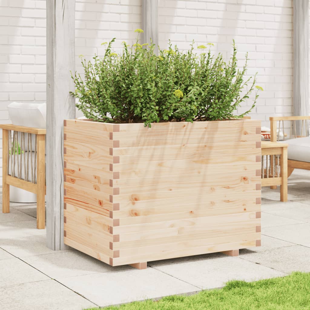 Garden planter 90x60x72 cm in solid pine wood