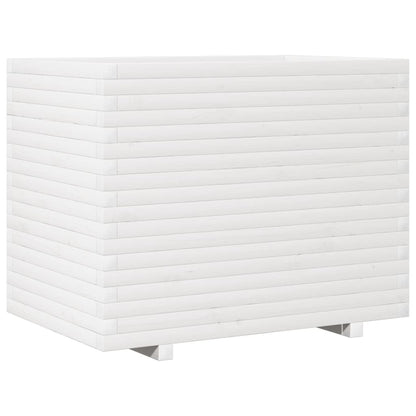 White Garden Planter 90x60x72 cm Solid Pine Wood