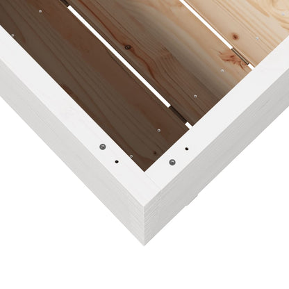 White Garden Planter 90x60x72 cm Solid Pine Wood