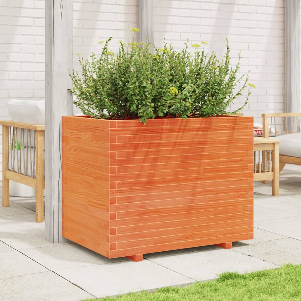 Brown Wax Garden Planter 90x60x72 cm Solid Pine Wood