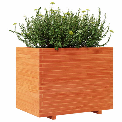 Brown Wax Garden Planter 90x60x72 cm Solid Pine Wood