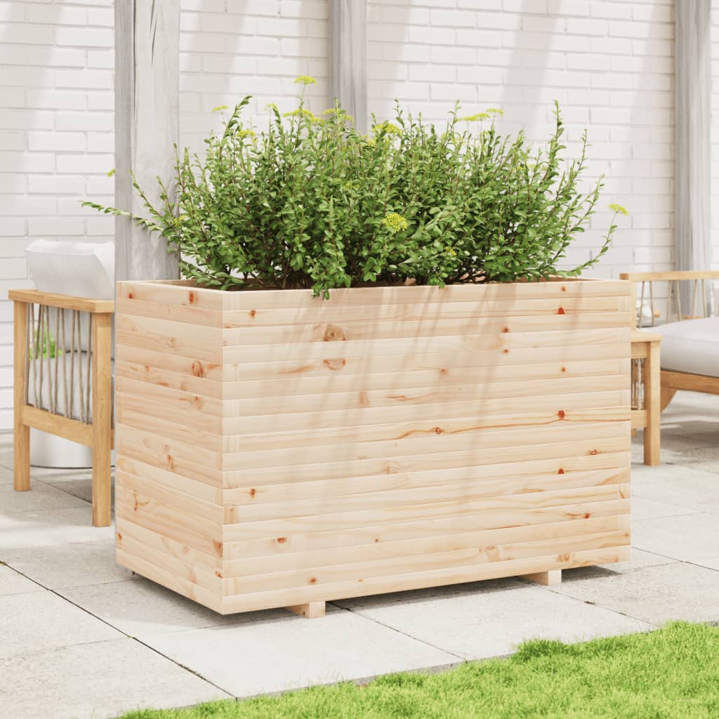 Garden planter 110x60x72 cm in solid pine wood