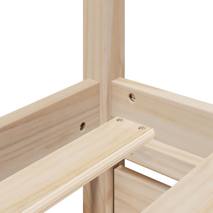 Giroletto Cassetti e Materasso 200x200 cm Legno Massello Pino