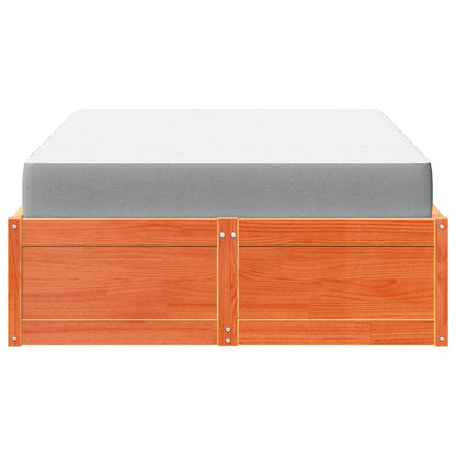 Letto con Materasso Marrone Cera 120x190cm Legno Massello Pino | homemem39
