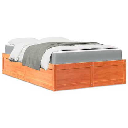 Letto con Materasso Marrone Cera 120x190cm Legno Massello Pino | homemem39