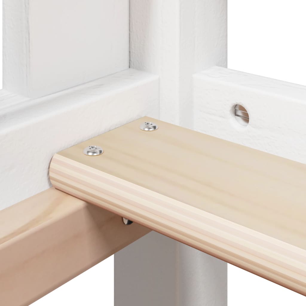 Letto a Castello con Tetto Bianco 80x200 cm Legno Massello Pino - homemem39