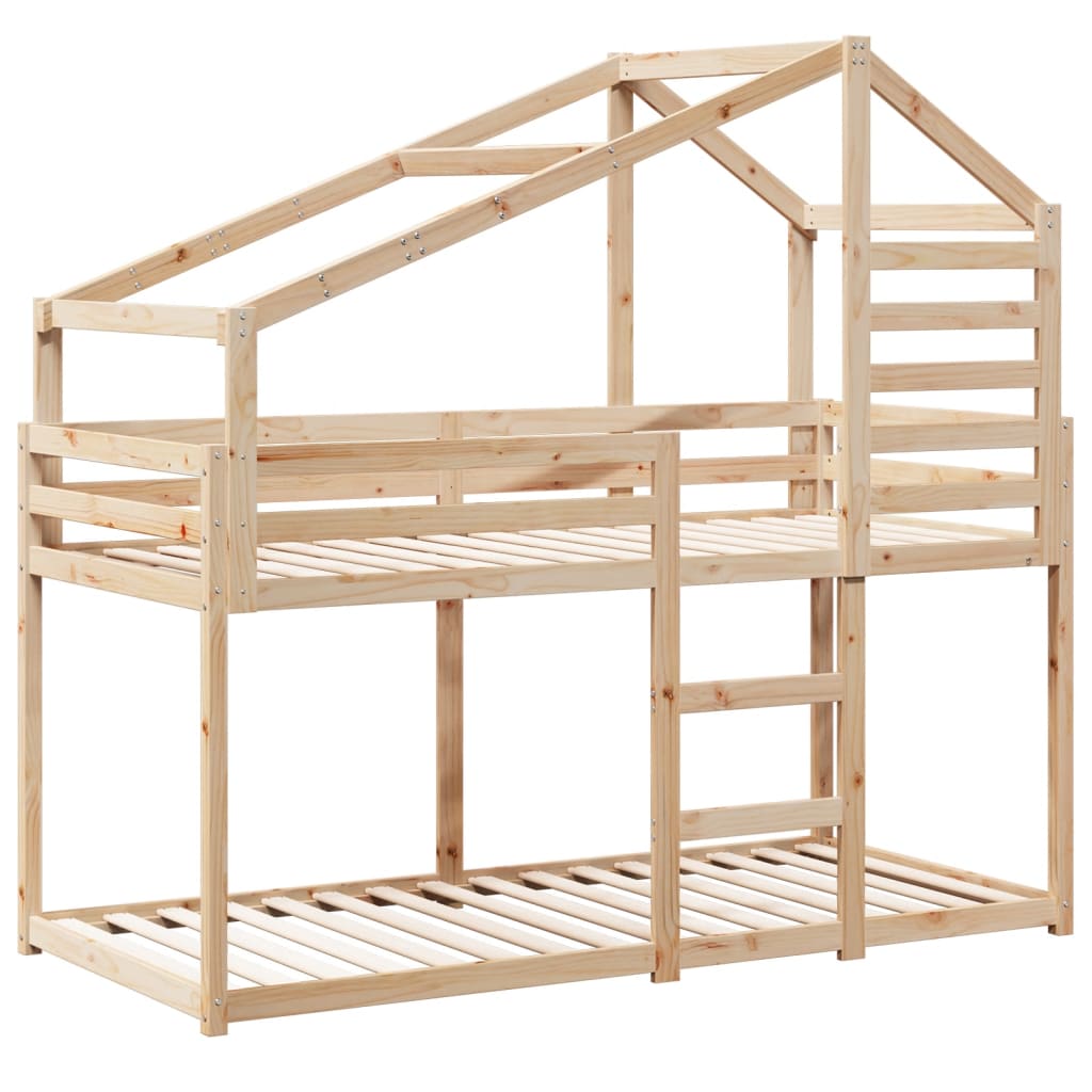 Letto a Castello senza Materasso 90x190 cm Legno di Pino | homemem39
