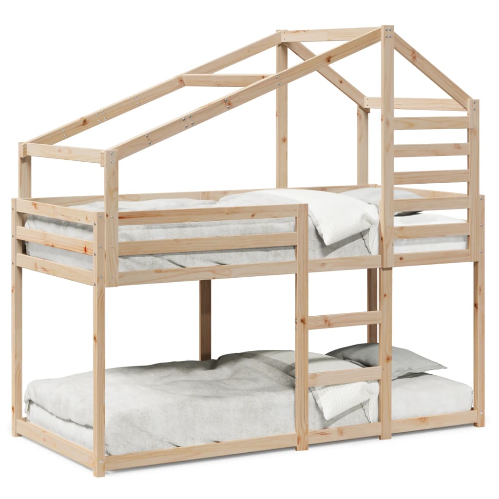 Letto a Castello senza Materasso 90x190 cm Legno di Pino | homemem39
